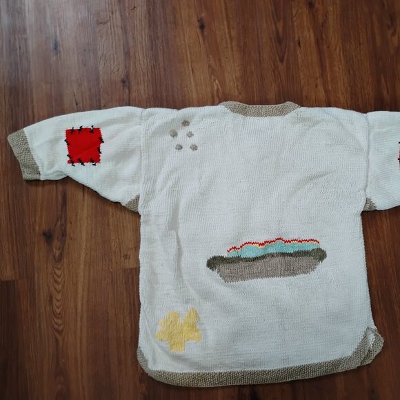Vintage Berek Snack Food Hand Knit Novelty Sweater - Picture 6 of 7